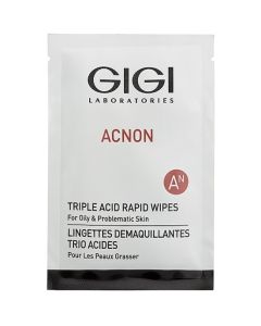 GiGi Acnon Triple Acid Rapid Wipes For Oily & Problematic Skin Джи Джи Салфетки влажные очищающие для жирной и проблемной кожи 30 шт.