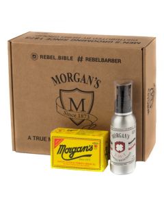 Morgans Pomade Набор для очищения кожи и волос из 2 продуктов Гель 3в1: шампунь, гель для душа и бритья 100 мл + Антибактериальное мыло 80 г